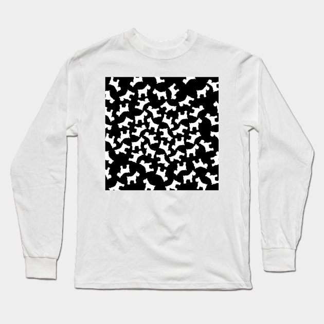 Schnauzer White Pattern Long Sleeve T-Shirt by XOOXOO